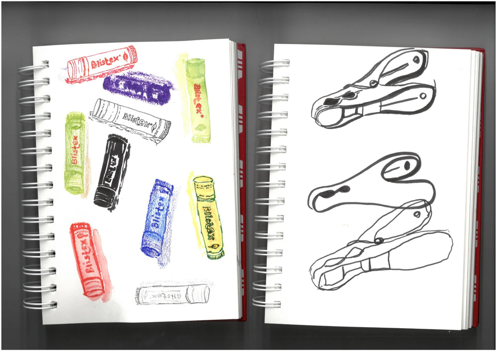 Sketches and studies in a CLOWN sketchbook